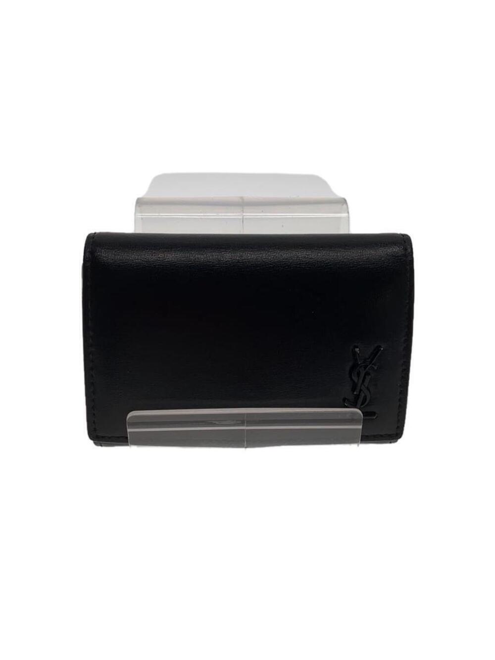 SAINT LAURENT Key Case Wallet Leather Black